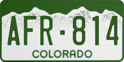 CO license plate AFR814