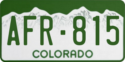 CO license plate AFR815