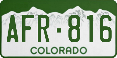 CO license plate AFR816