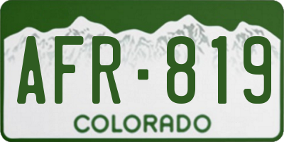 CO license plate AFR819
