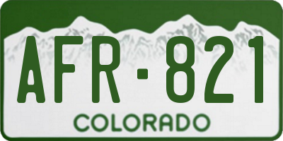 CO license plate AFR821