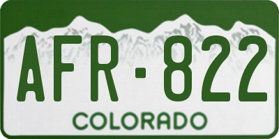 CO license plate AFR822