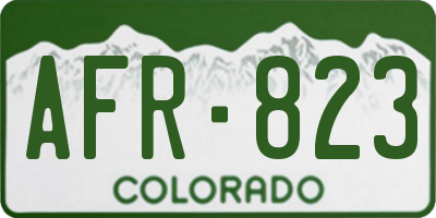 CO license plate AFR823