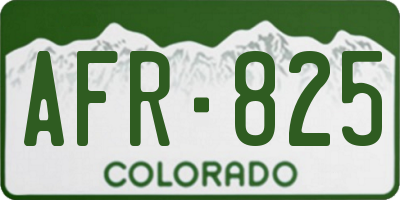CO license plate AFR825