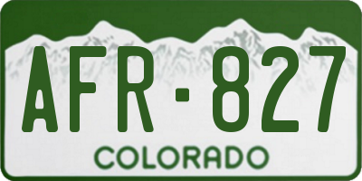 CO license plate AFR827