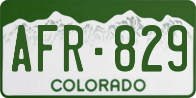 CO license plate AFR829