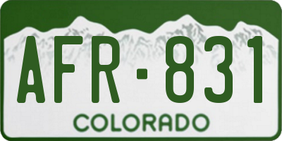 CO license plate AFR831