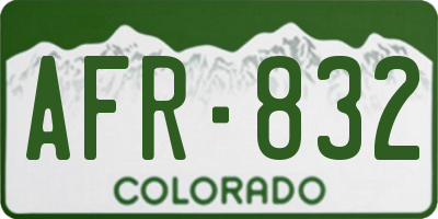 CO license plate AFR832