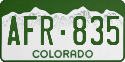 CO license plate AFR835
