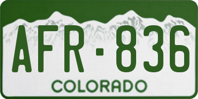 CO license plate AFR836