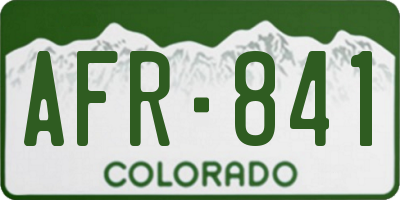 CO license plate AFR841