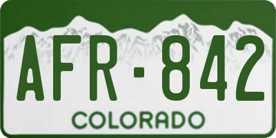 CO license plate AFR842