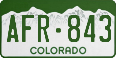 CO license plate AFR843