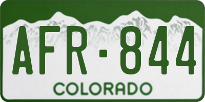 CO license plate AFR844