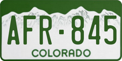 CO license plate AFR845