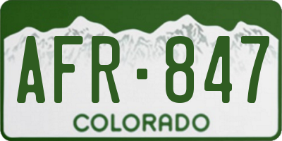 CO license plate AFR847