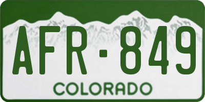 CO license plate AFR849