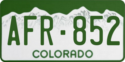 CO license plate AFR852