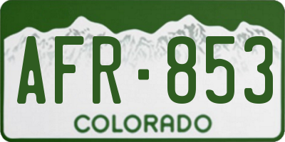 CO license plate AFR853