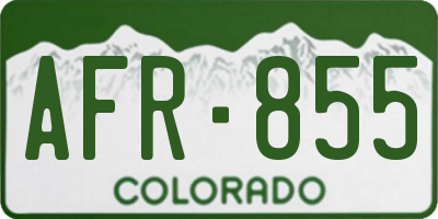 CO license plate AFR855