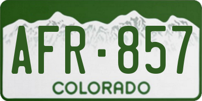 CO license plate AFR857