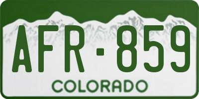 CO license plate AFR859