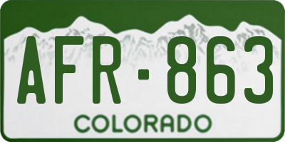 CO license plate AFR863