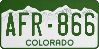 CO license plate AFR866