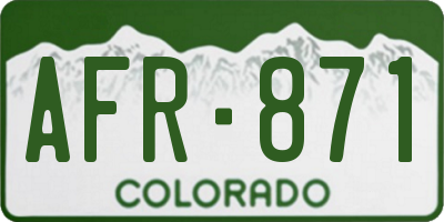CO license plate AFR871