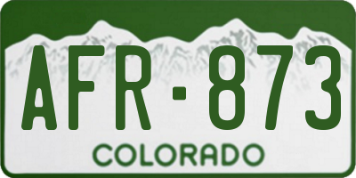CO license plate AFR873