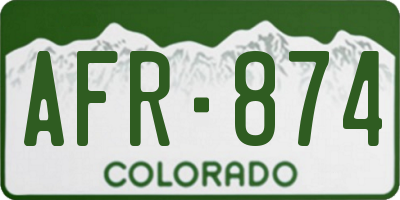 CO license plate AFR874