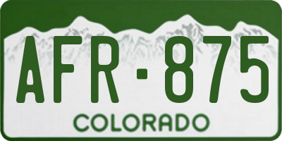 CO license plate AFR875