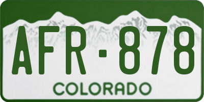 CO license plate AFR878