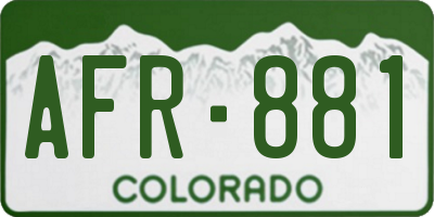 CO license plate AFR881