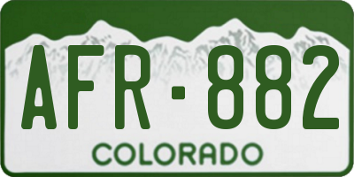 CO license plate AFR882