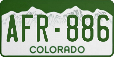 CO license plate AFR886