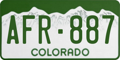 CO license plate AFR887