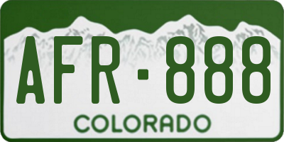 CO license plate AFR888