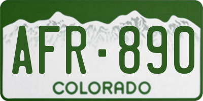 CO license plate AFR890