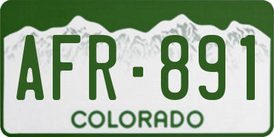 CO license plate AFR891