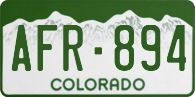 CO license plate AFR894