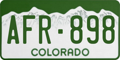 CO license plate AFR898