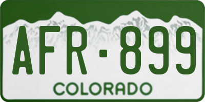 CO license plate AFR899