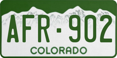 CO license plate AFR902