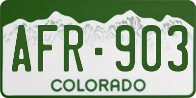 CO license plate AFR903