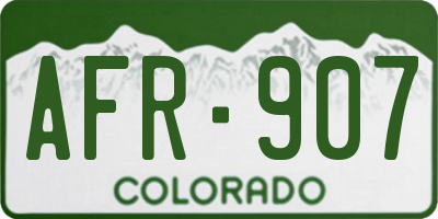 CO license plate AFR907