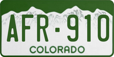 CO license plate AFR910