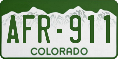 CO license plate AFR911