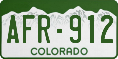 CO license plate AFR912
