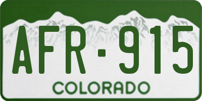 CO license plate AFR915